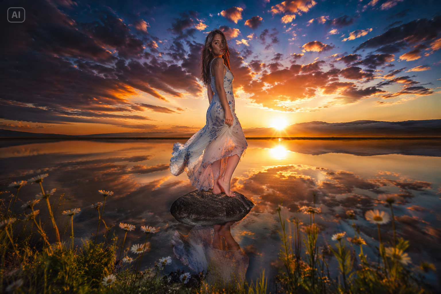 Beneficios virales de edición de fotos en el río al atardecer