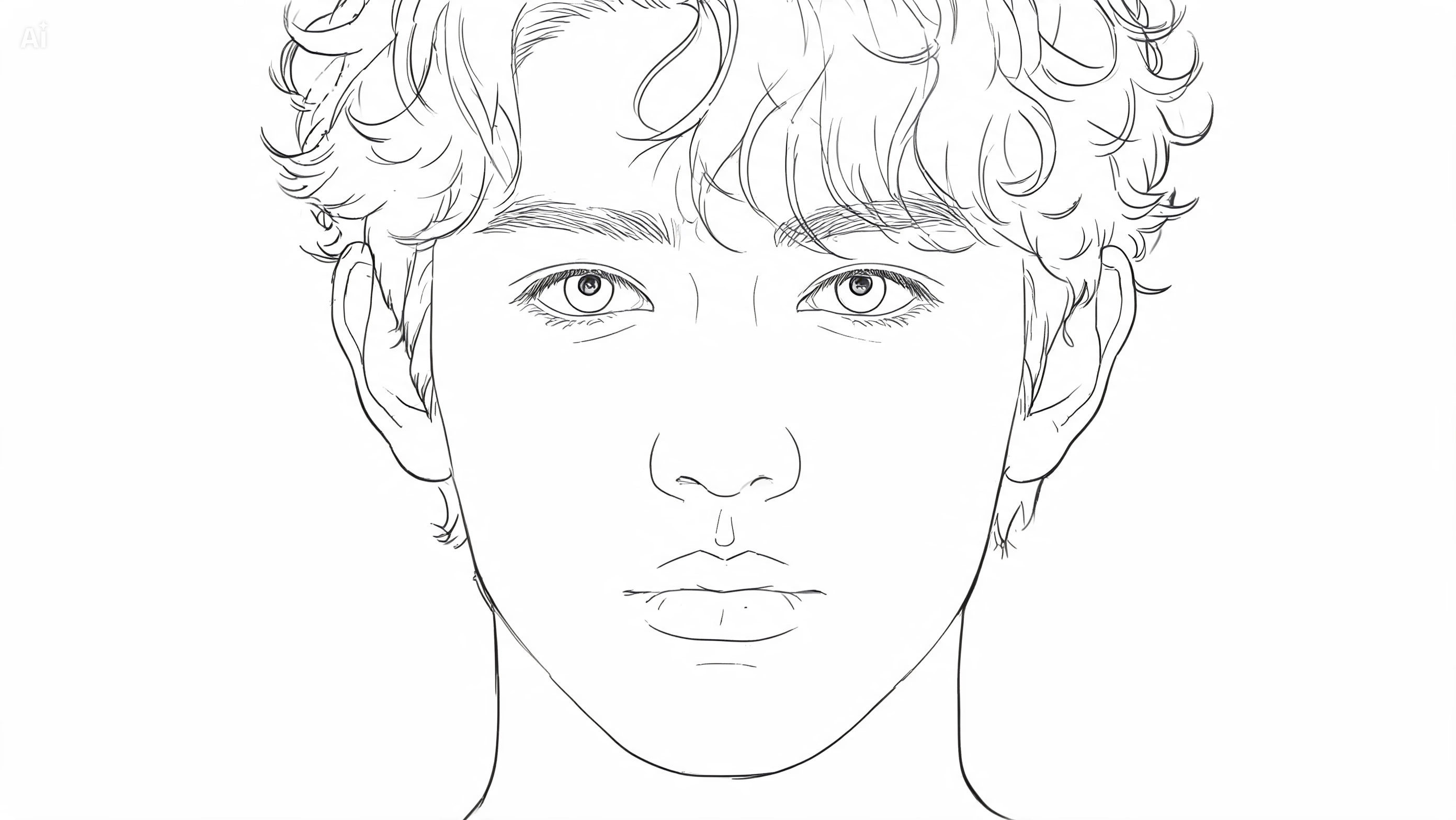 Preserve facial structure in photo to line drawing