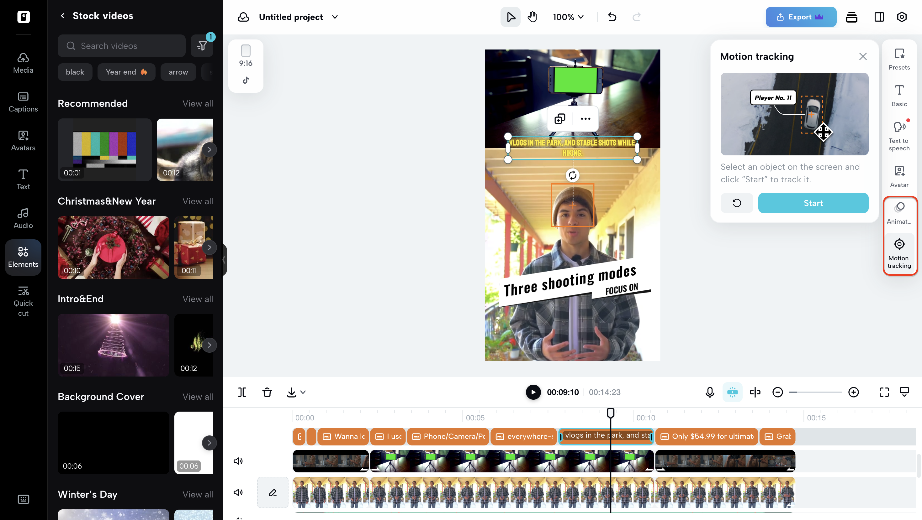 Motion tracking and animation