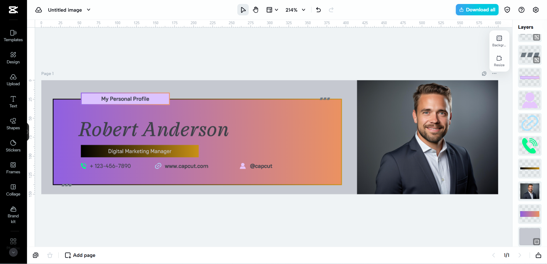 CapCut Web의 편집 공간