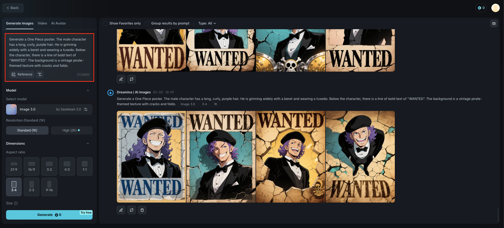 One Piece wanted poster