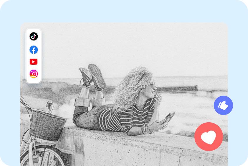 Convert image to sketch for social media