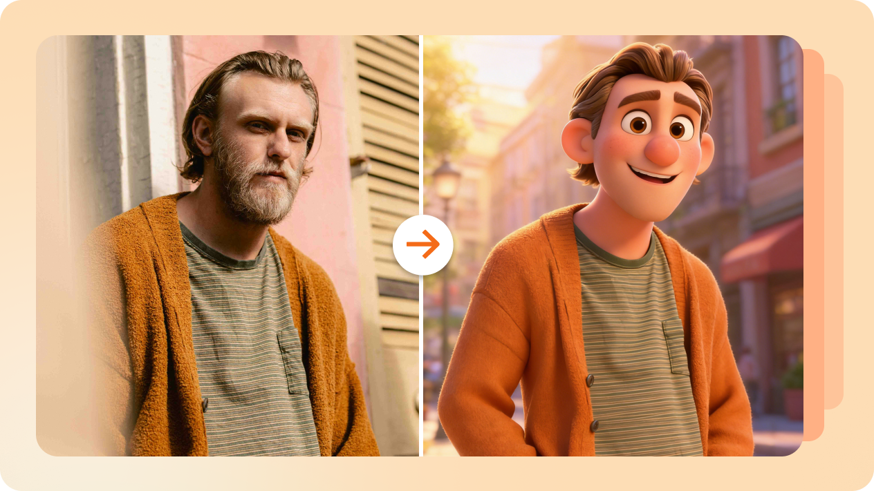 Konvertera ett foto till Pixar-karaktär med Dreamina online gratis