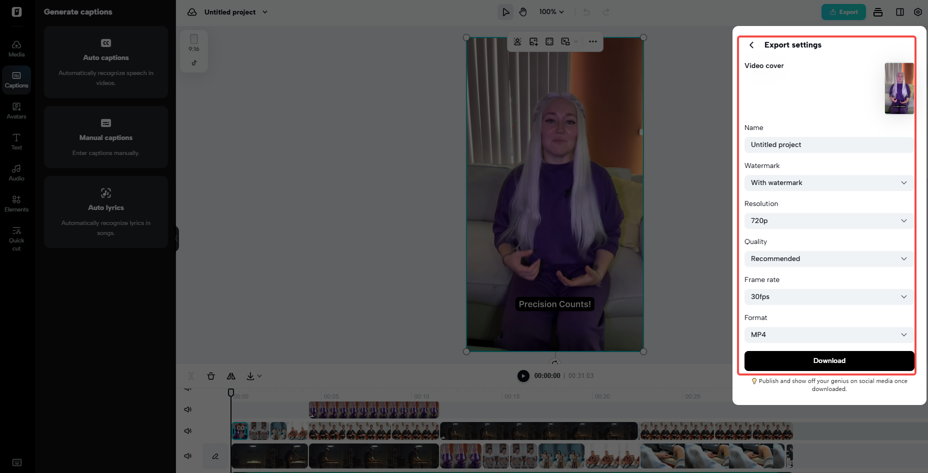 Export your video