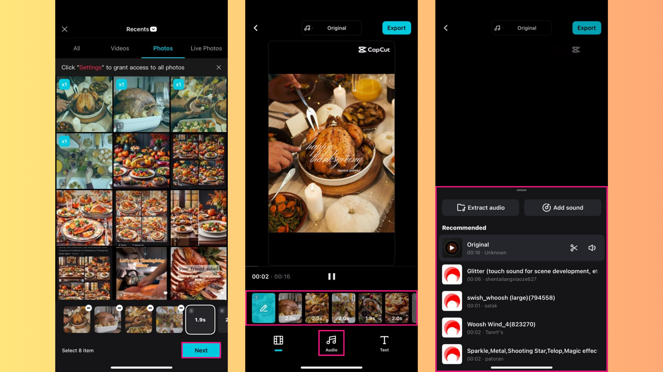Add photos and customize