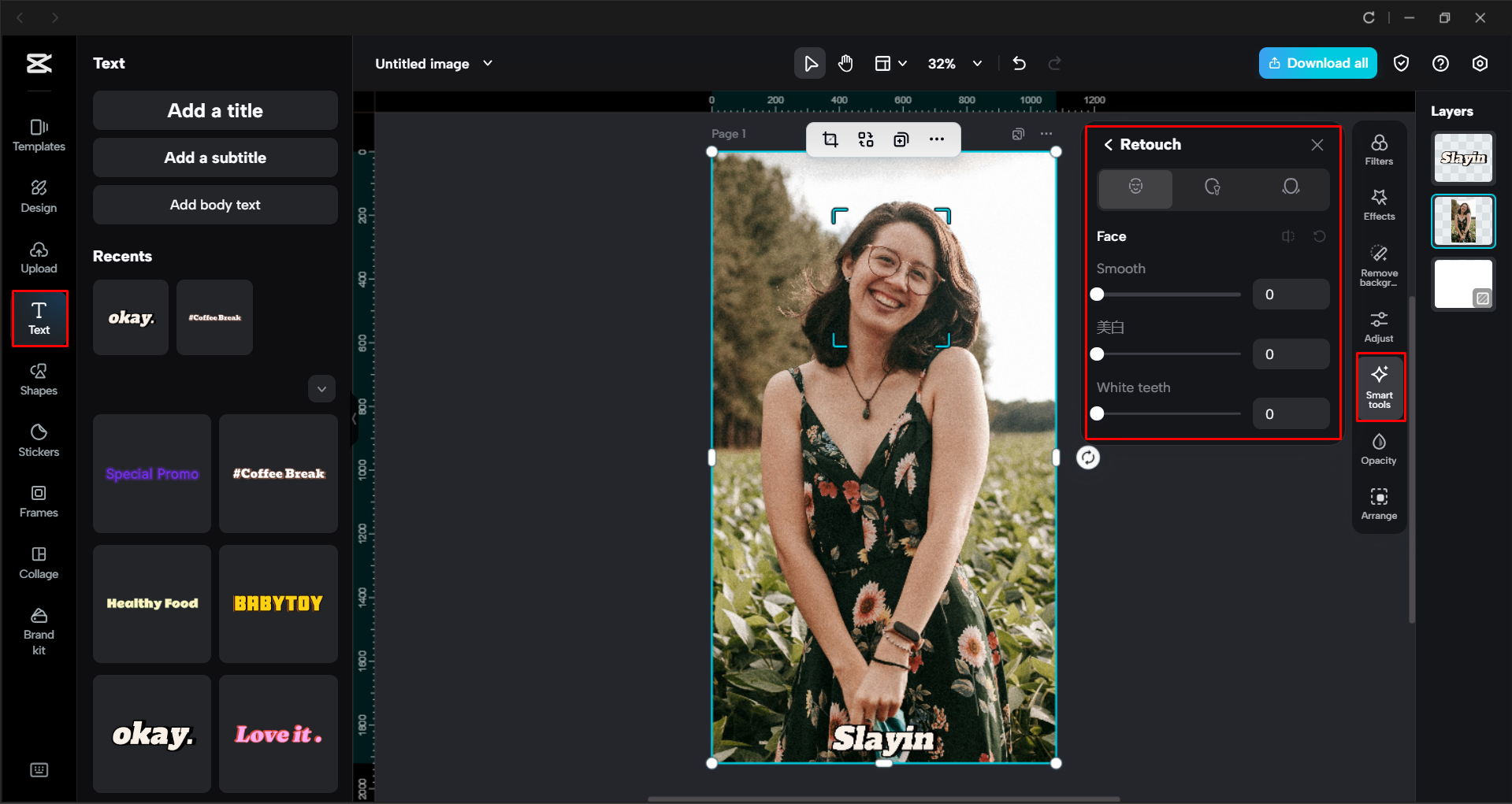 Editing the image with the CapCut desktop video editor
