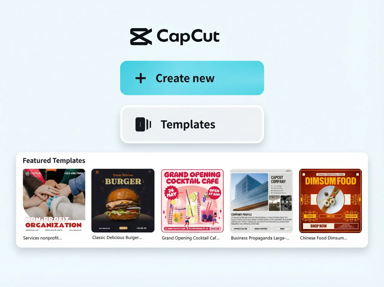 create new templates in CapCut
