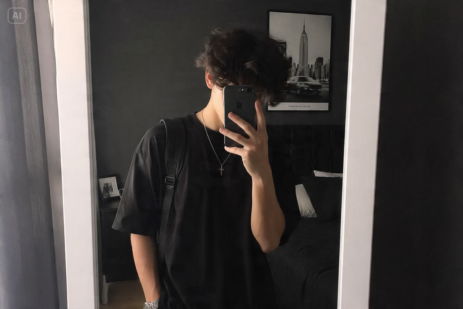 Hidden Face Mirror Selfie Boy