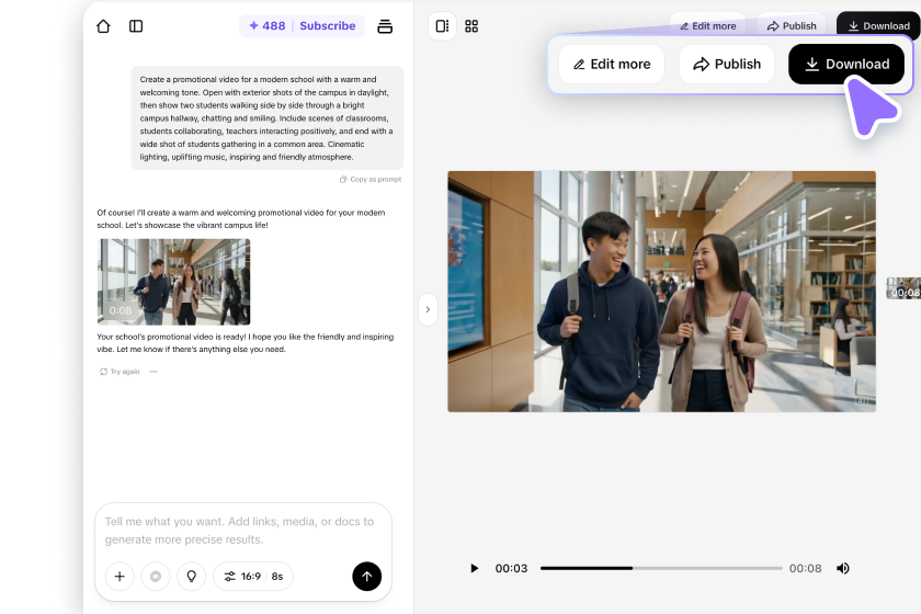 Export and share your school promo video