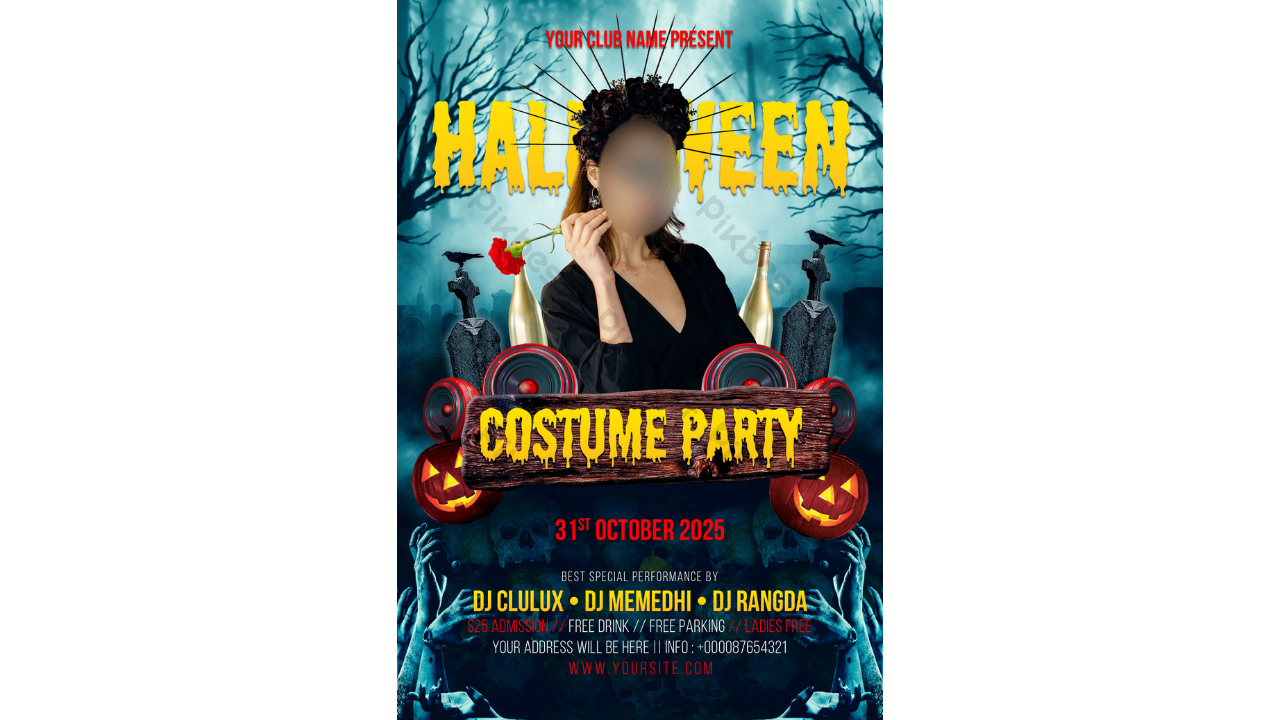 Themed costume party design poster
