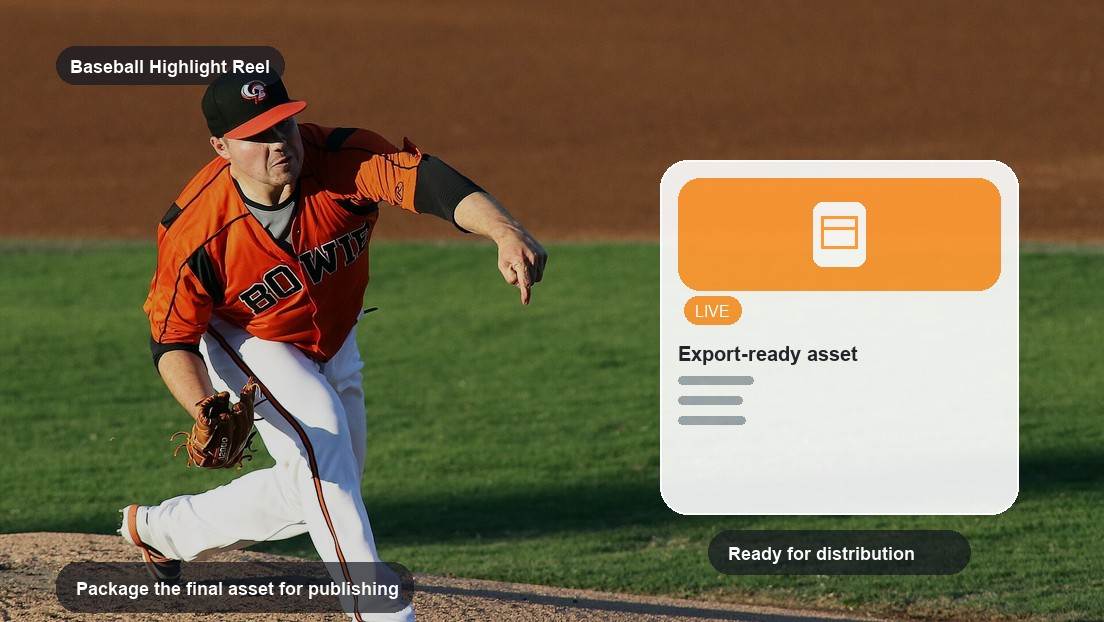 Baseball Highlight Reel Maker realistic image for package the final asset for publishing