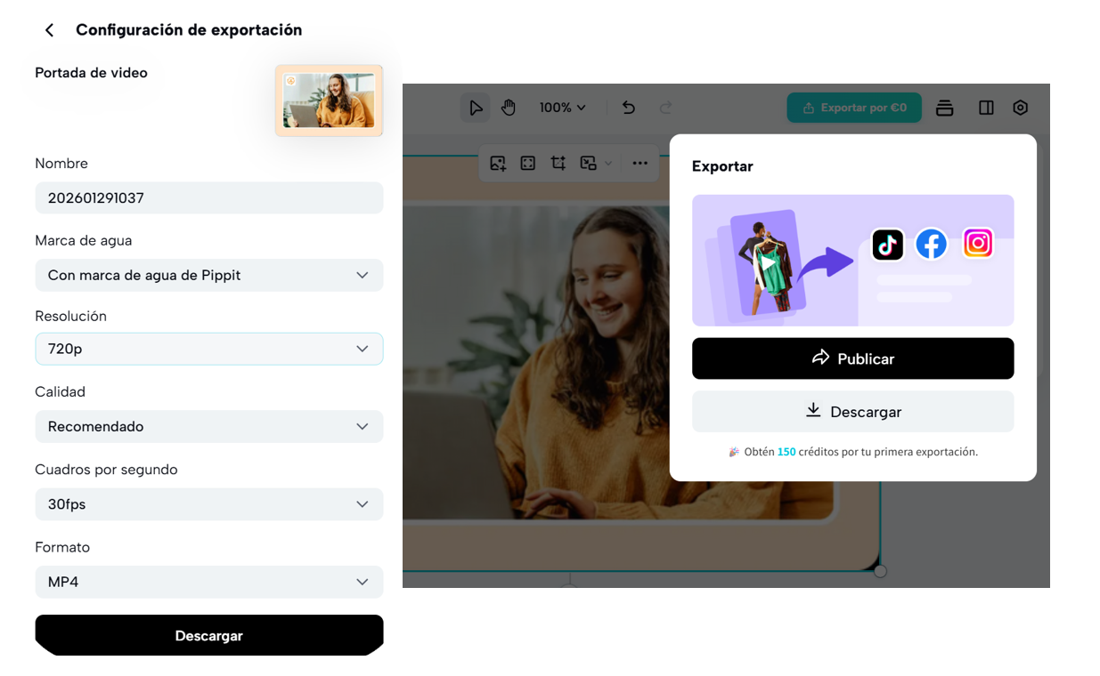 Exporta y comparte tu video divertido
