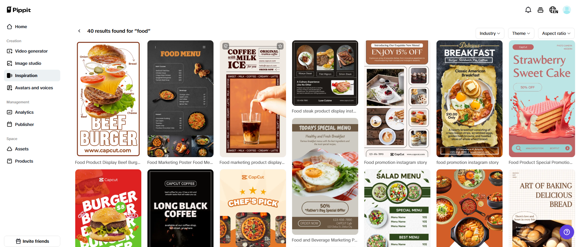 Explore readymade product templates