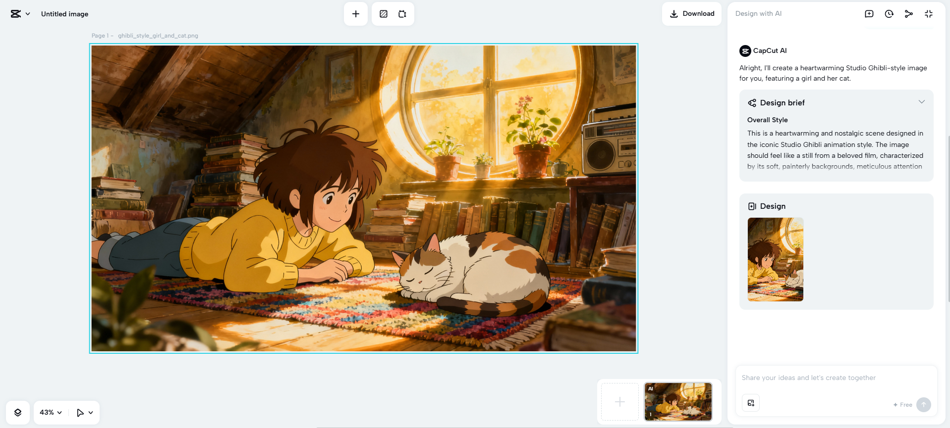 CapCut Web - image style transfer