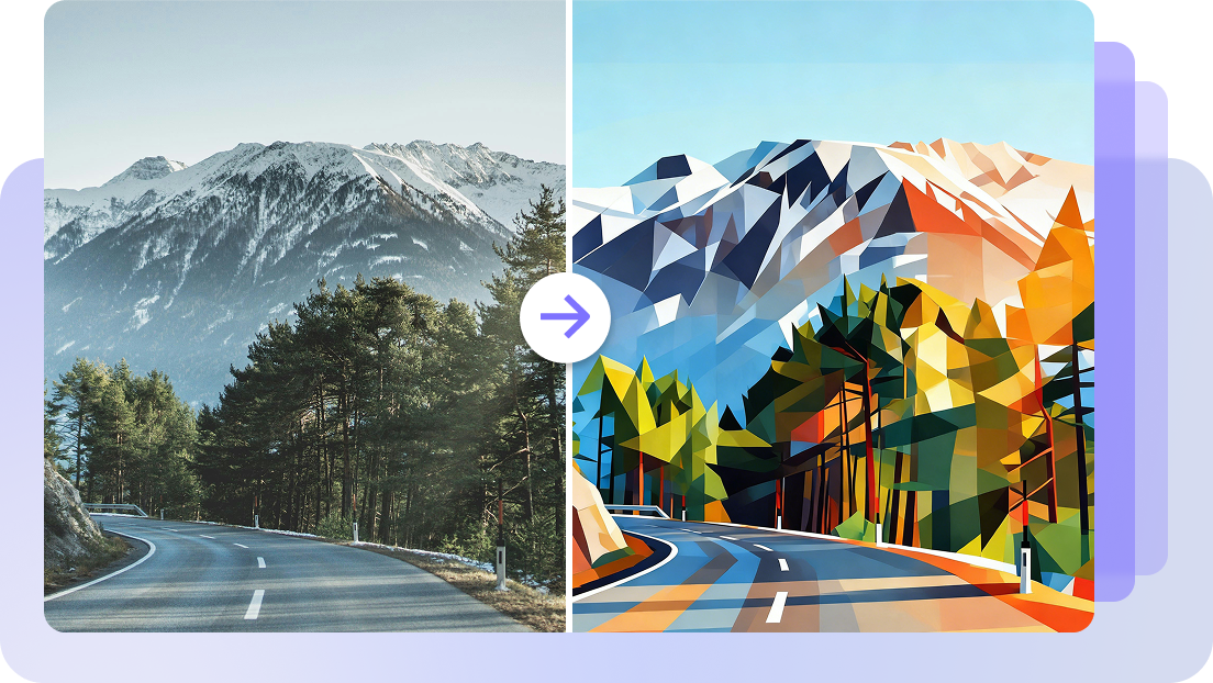 Low-poly image conversion in Dreamina