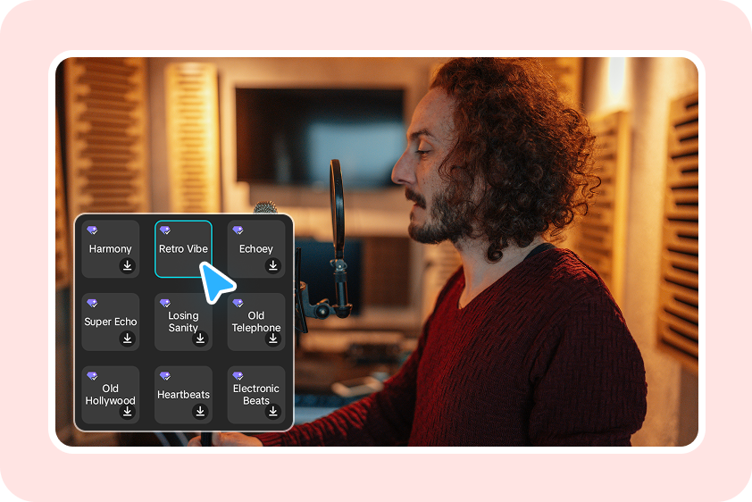 Creating professional audio output with AI voice filters