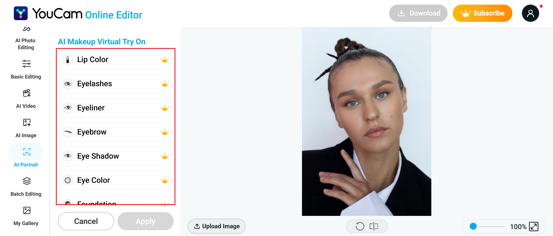 Apply makeup effects