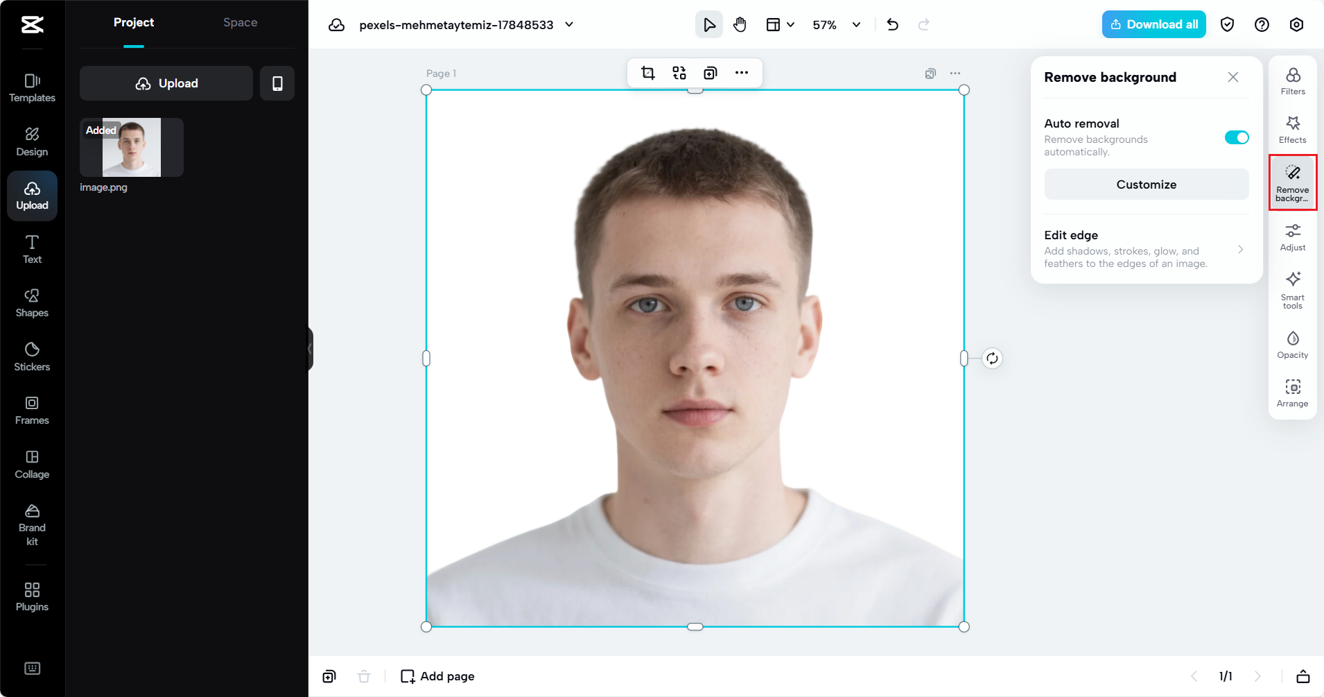 Resize your passport