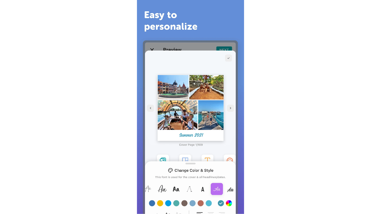 Application de livres photos Journi Print