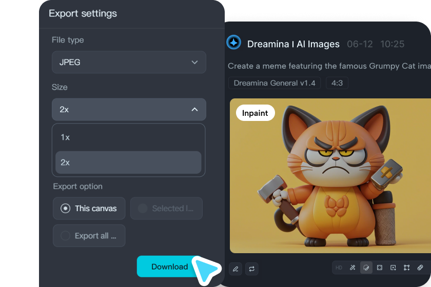 Verwendung eines Meme-Makers online zum Herunterladen eines Mems
