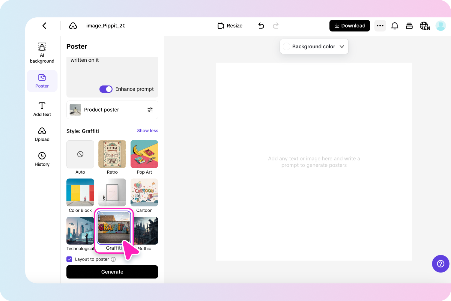 Turn prompts to visuals