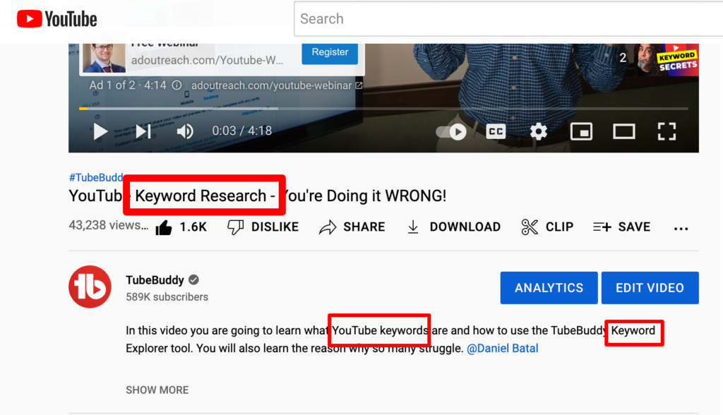Videó cím és leírás optimalizálása releváns kulcsszavakkal