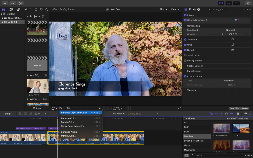Interface of Final Cut Pro - the ideal tool to write text in videos