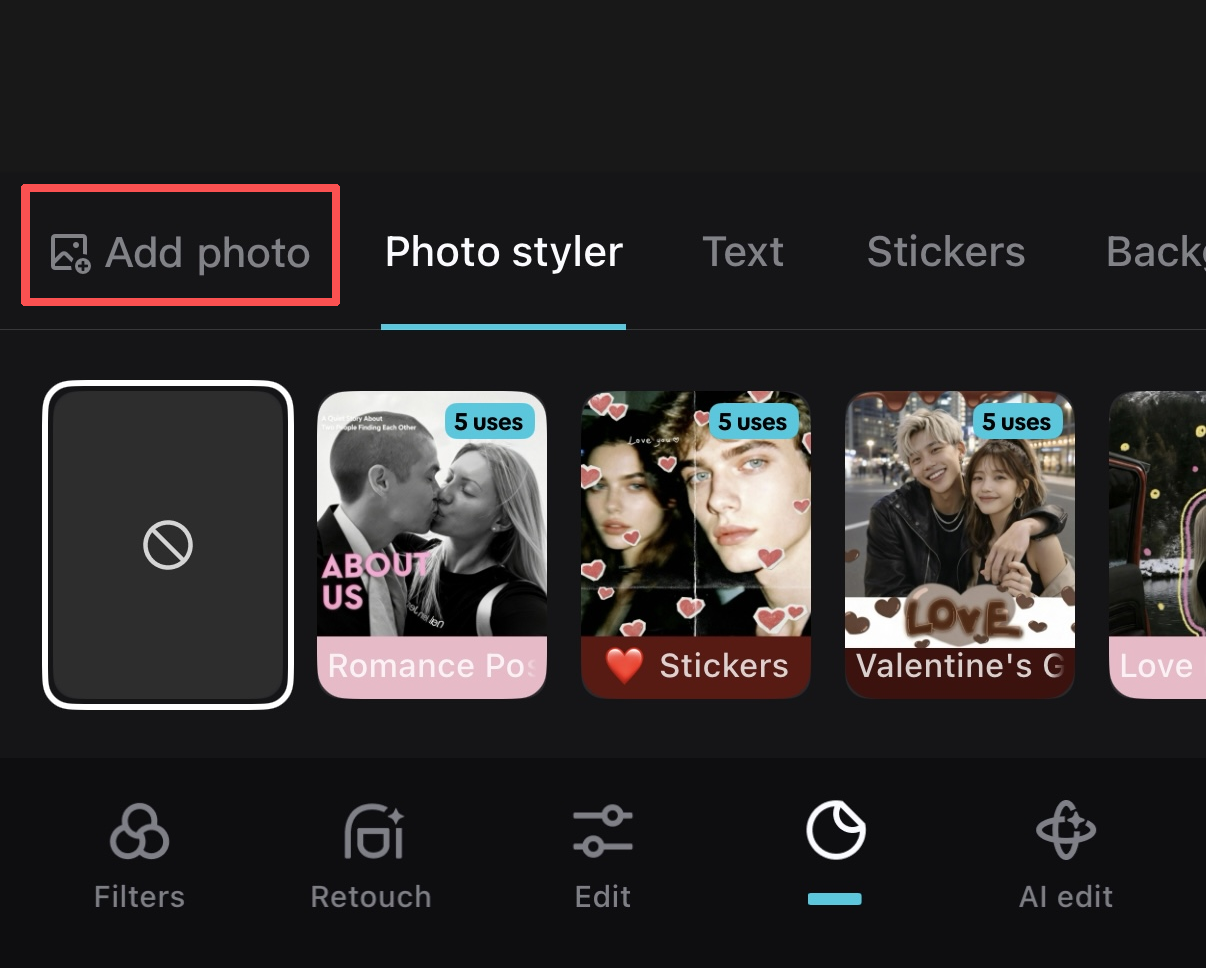 Adding photo overlays in CapCut mobile app