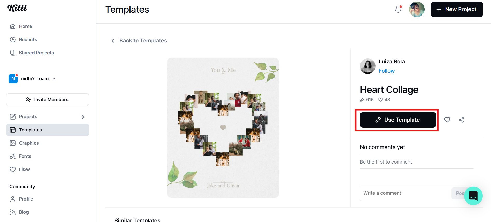 Elija una plantilla en forma de corazón