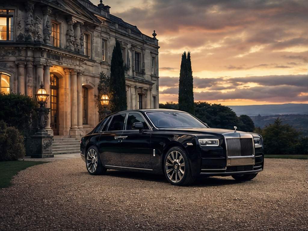 Gemini Rolls-Royce Auto Aufforderungen Prompt Beispiel 1 - Phantom Villa Ankunft