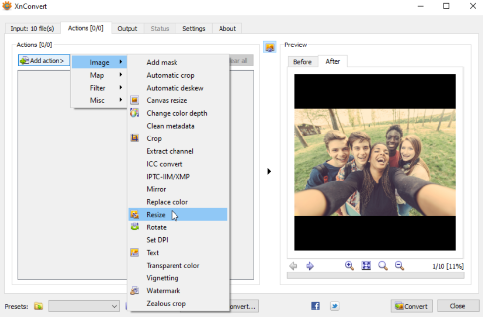 Xn Convertバルク画像リサイザ