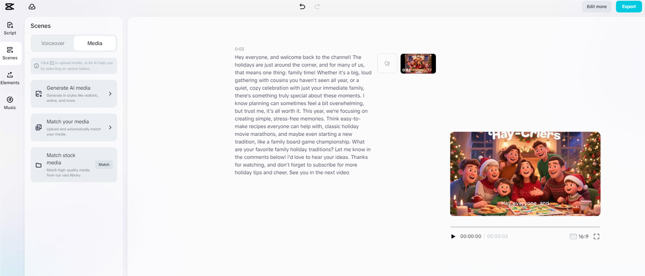 Generate AI story video