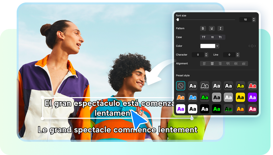 Dual-language subtitle editing using CapCut's text tools