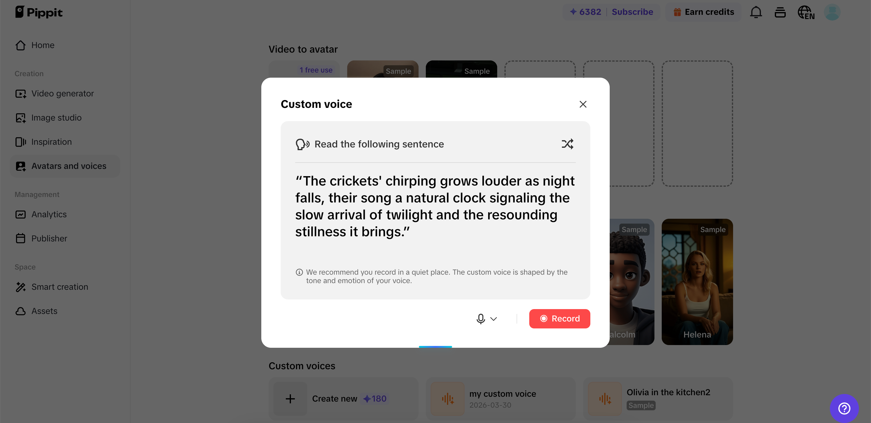 Record and generate
