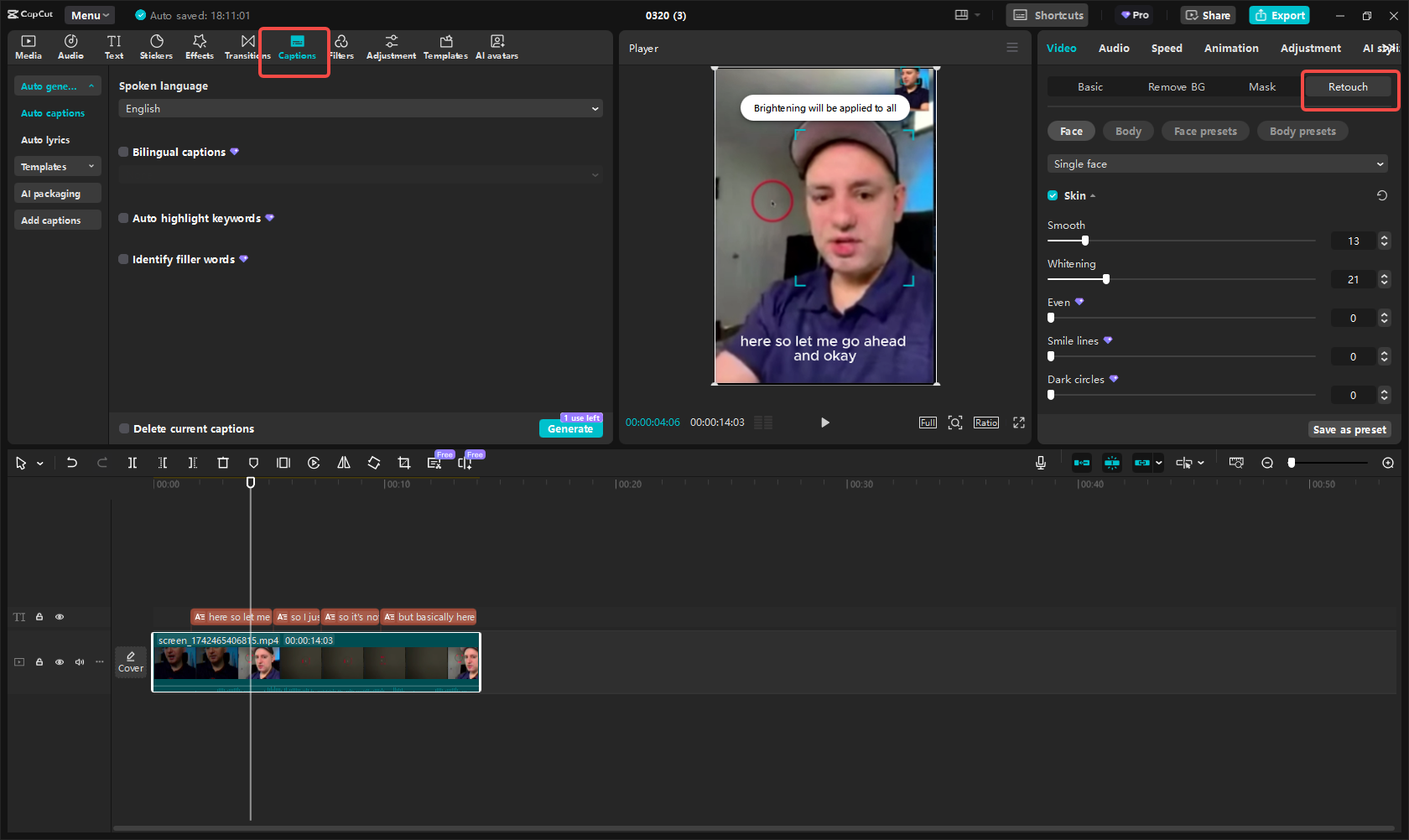 Отредактируйте запись FaceTime