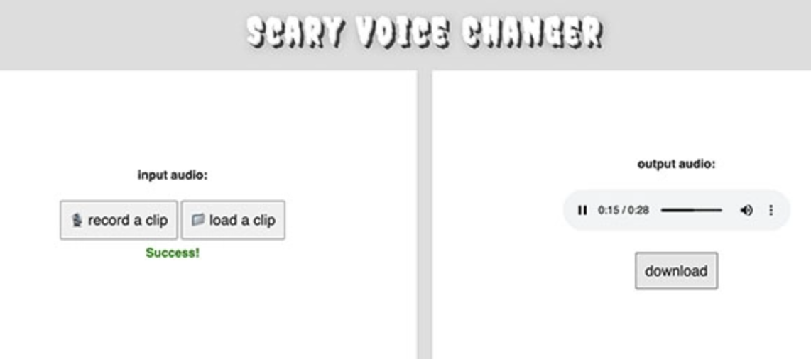 Interface of LingoJam Scary Voice Changer - one of the best Halloween voice changer