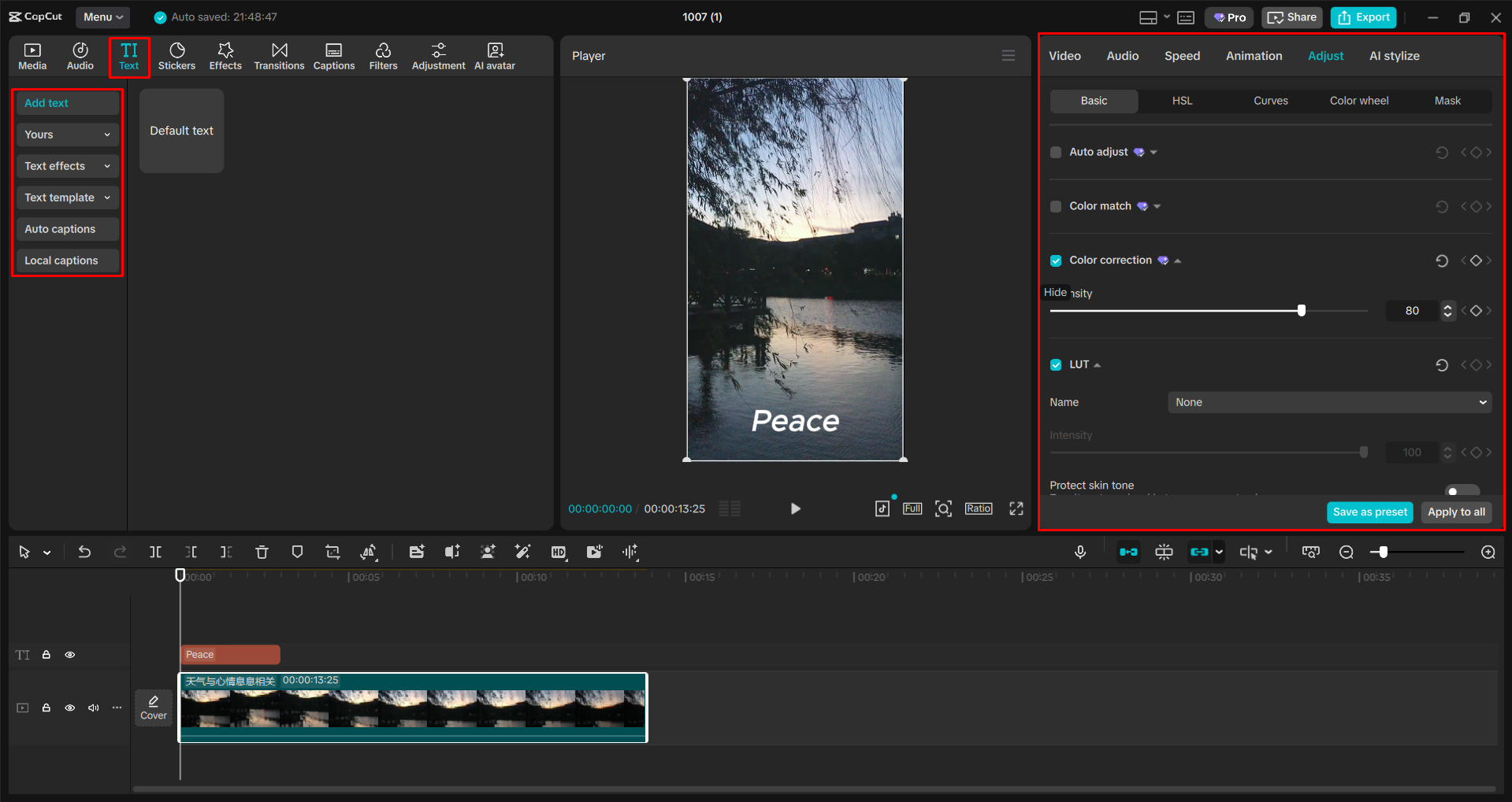 Editing an Instagram travel reel with the CapCut desktop video editor