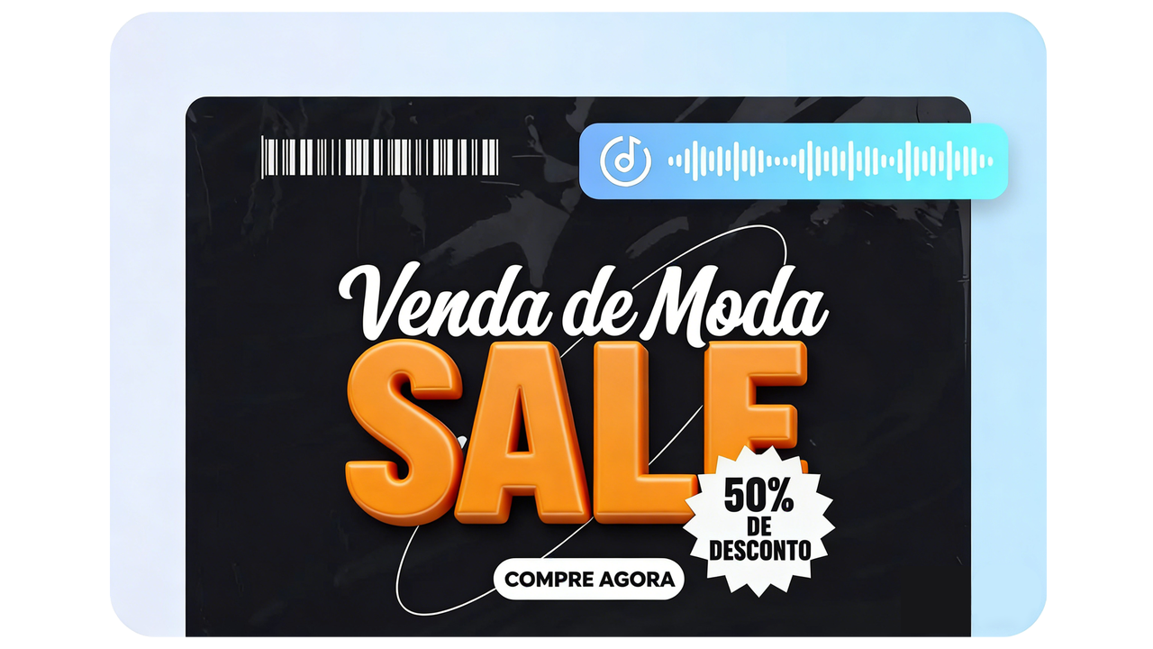 Áudio exclusivo gerado com IA para marketing digital