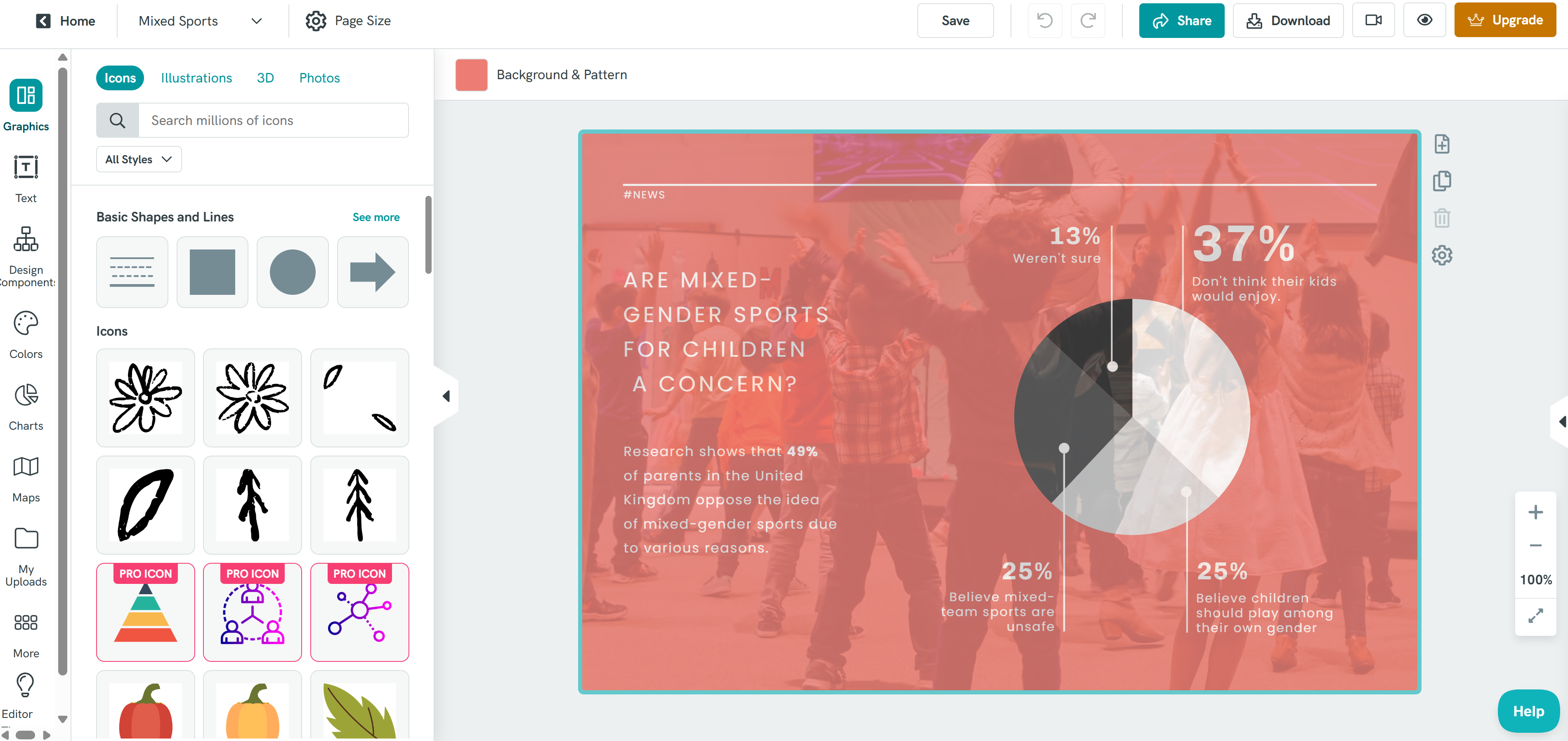 Piktochart: Pie graph maker free
