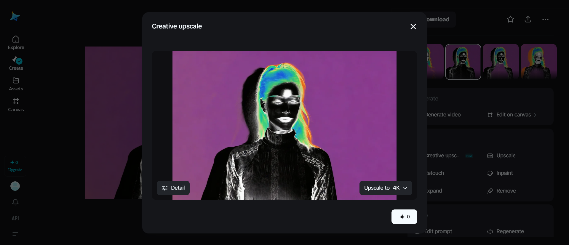 Creative upscale