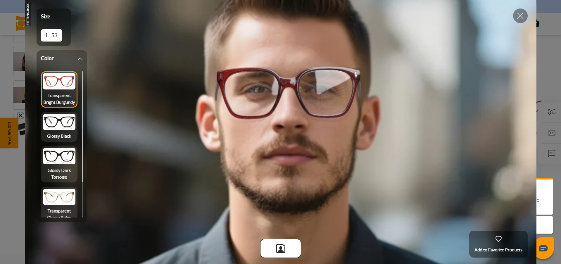 SmartBuyGlasses virtual AI glasses try-on interface
