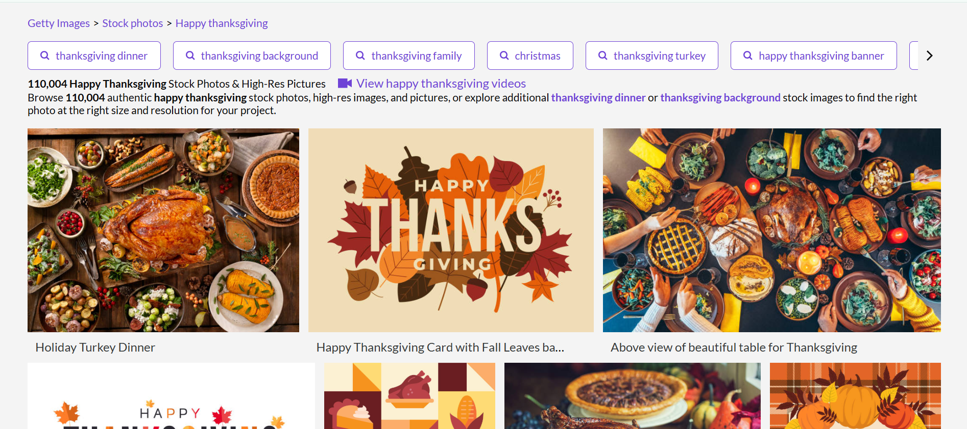 Getty Images - online resource to find cute Thanksgiving backgrounds
