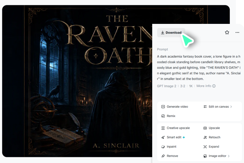 Refine and download your cover