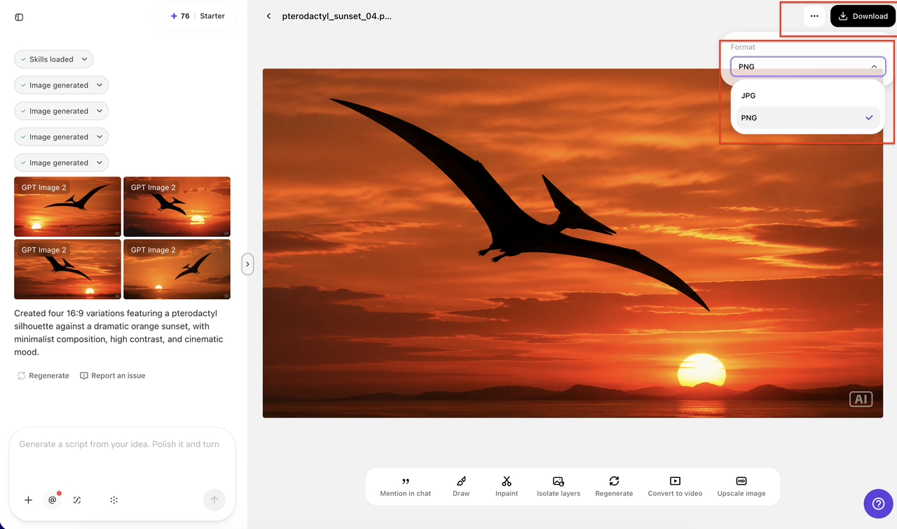 Export your image