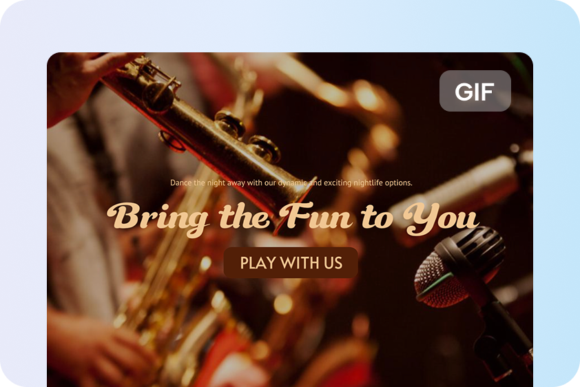 Преобразуйте изображения в GIF-файлы для мероприятий.