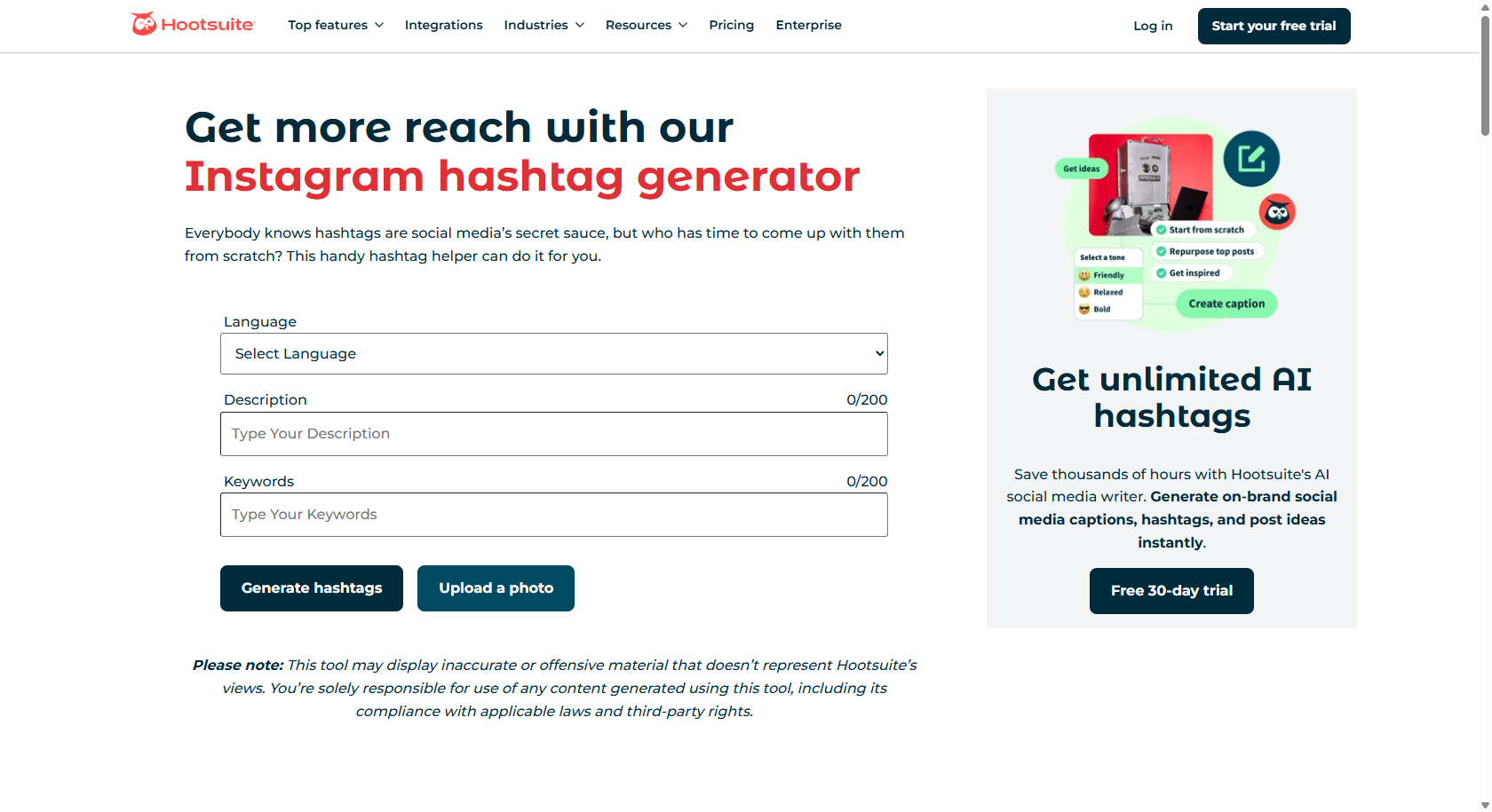 Use hashtag generators