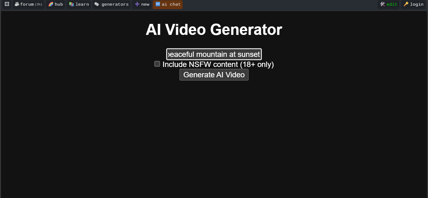 Input your creative prompt to Perchance