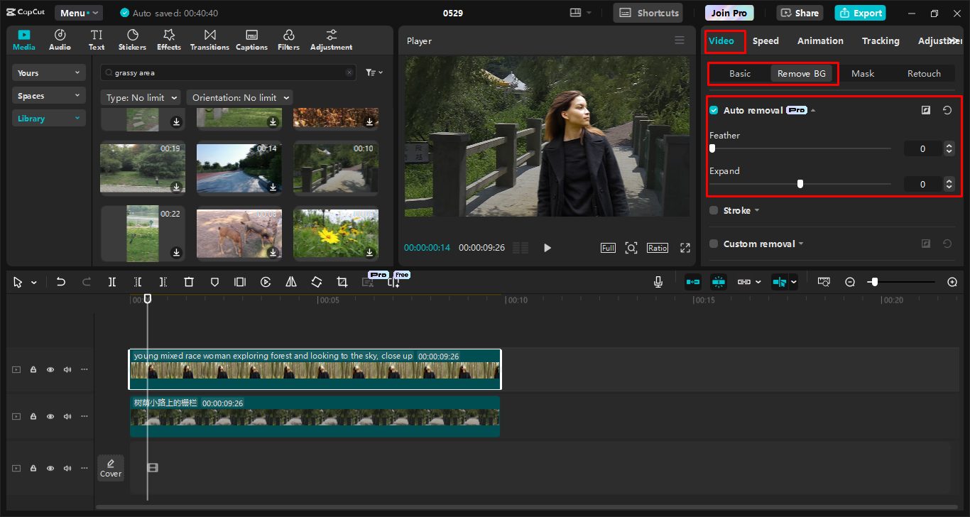Removing and replacing the image background in the CapCut desktop video editor
