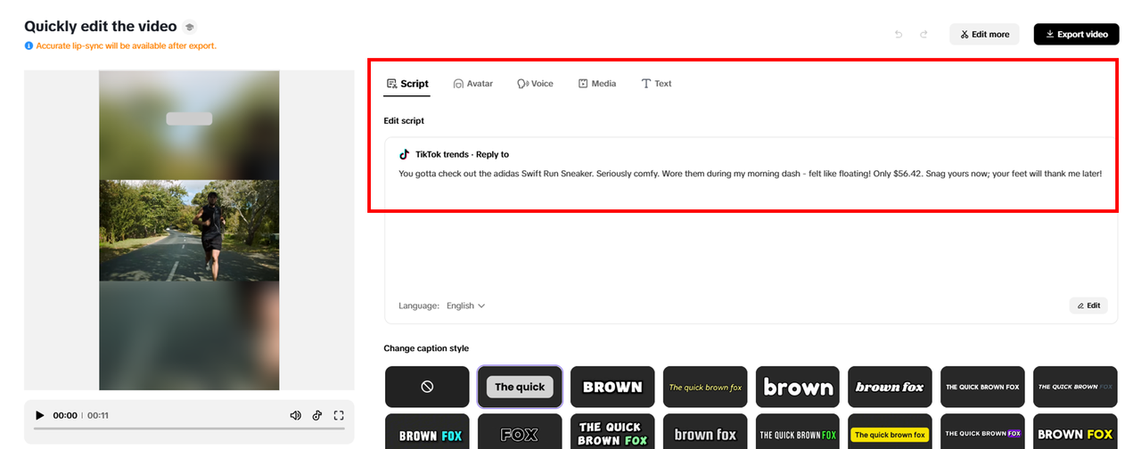 Smart text-to-video conversion