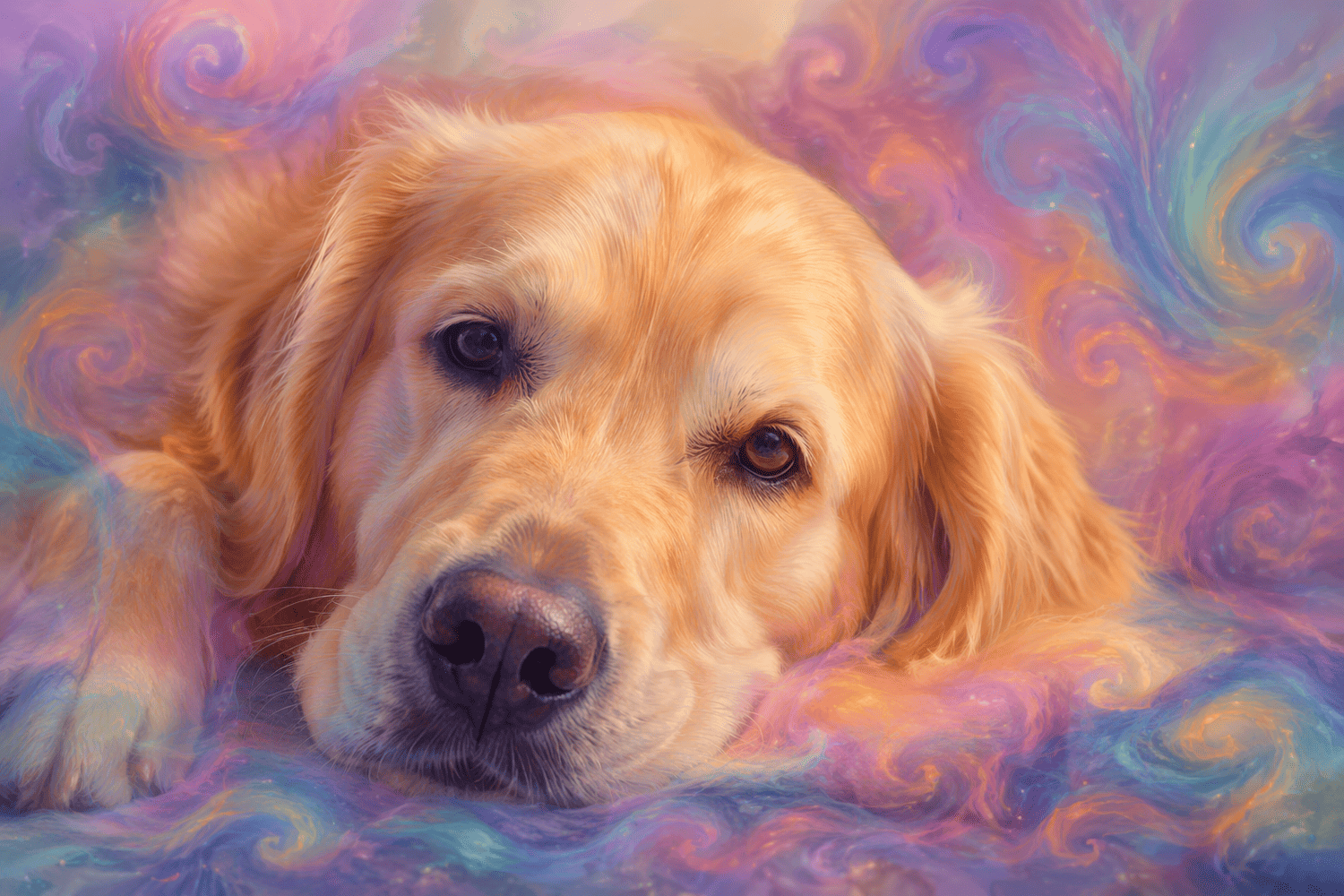 Pet photo with soft swirling